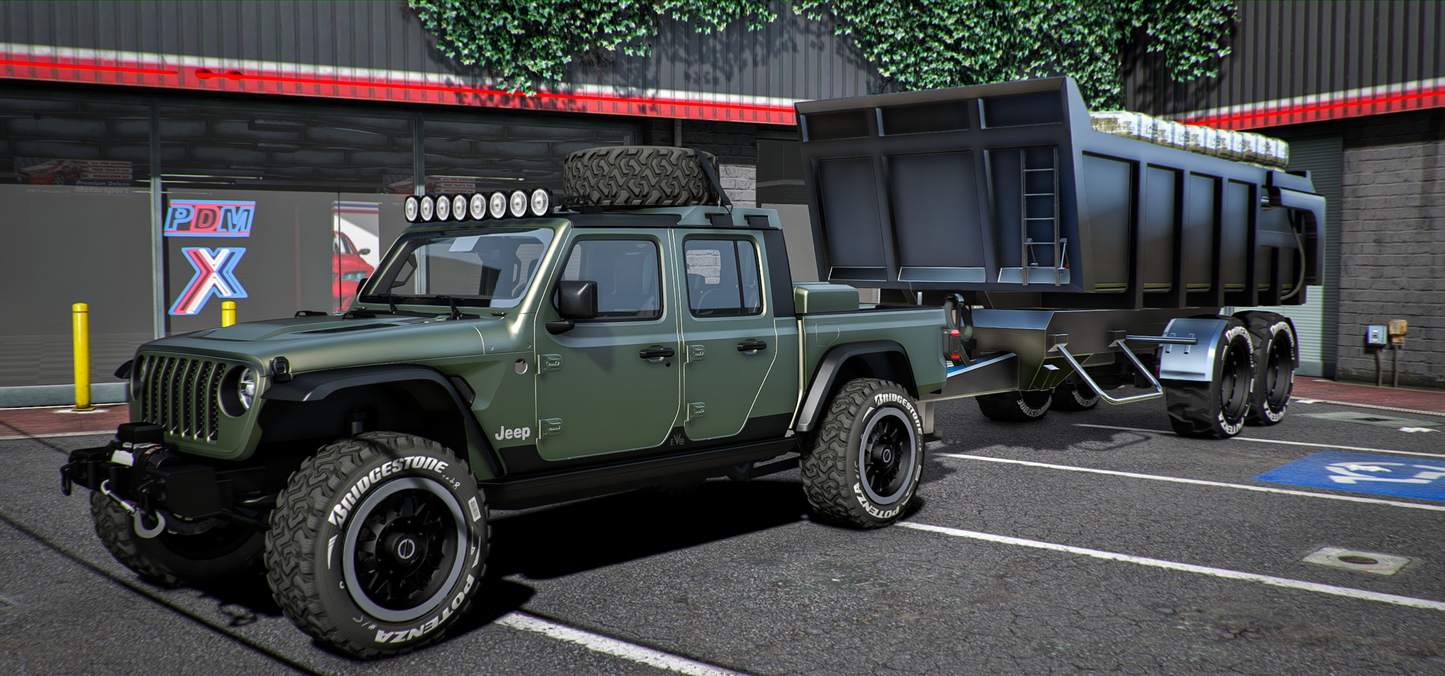 Jeep Gladiator with Trailer Weed