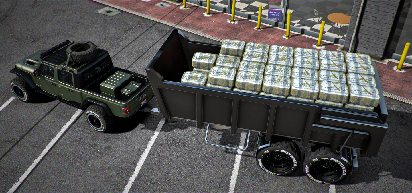 Jeep Gladiator with Trailer Weed