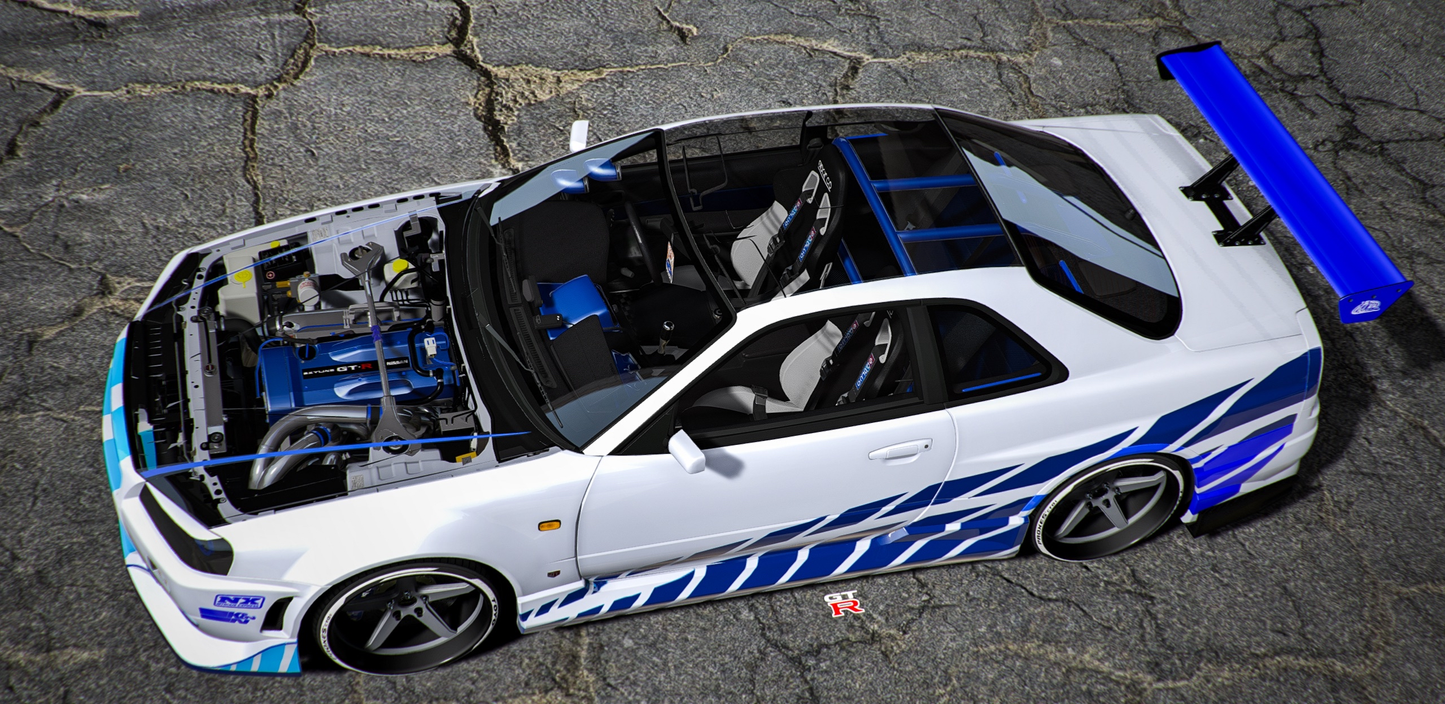 Nissan GTR R34 Paul Walker Edition (+260 Tuning Parts)