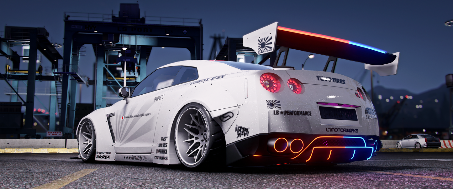Nissan GTR Liberty Walk Police Modern Lights