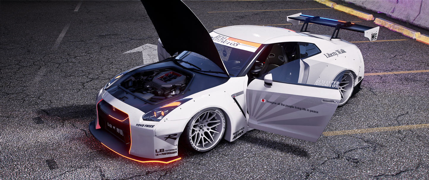Nissan GTR Liberty Walk Police Modern Lights