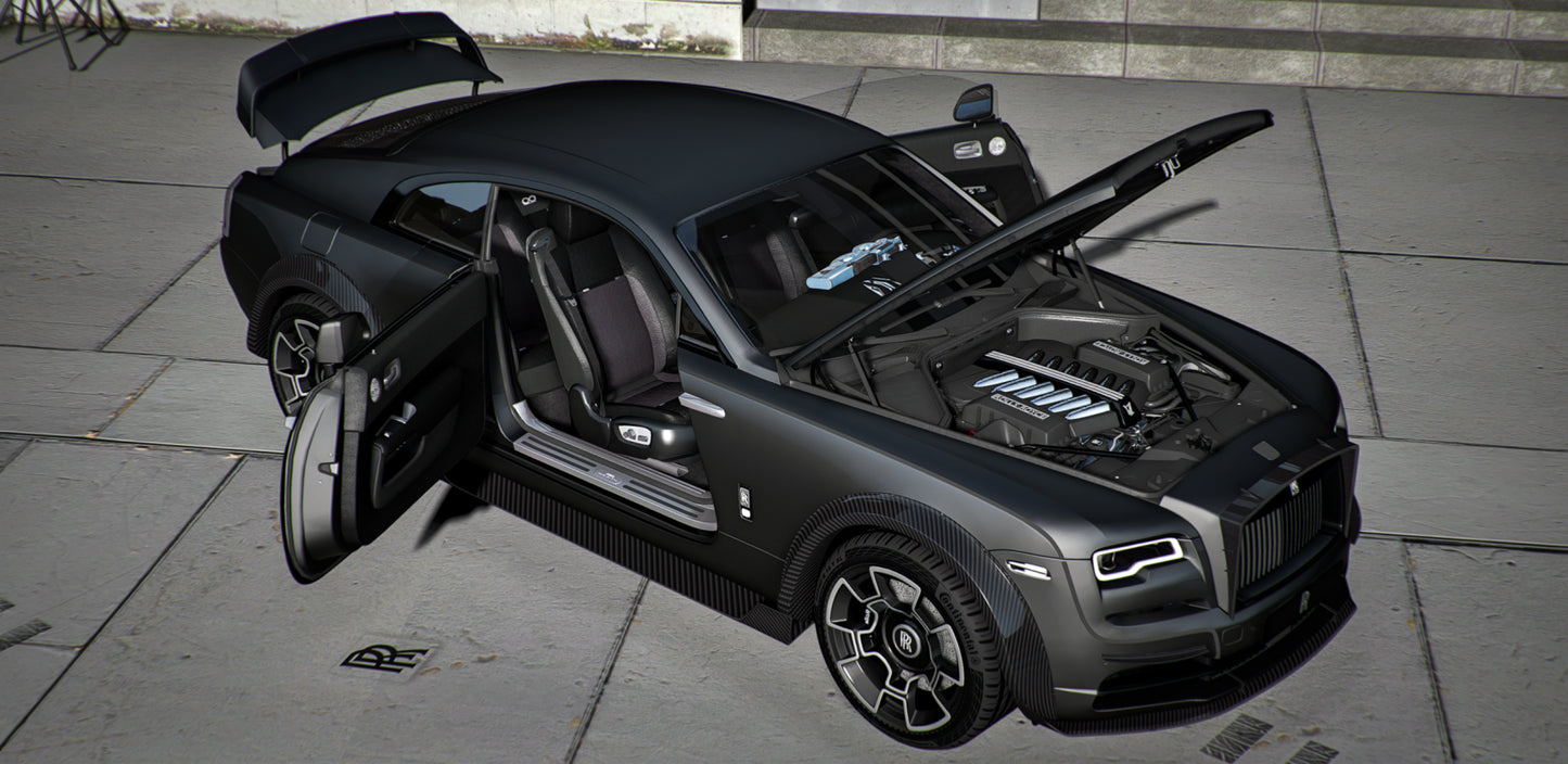 Rolls Royce Wraith Prime Carbon Widebody Custom Props (Animated Mirrors)