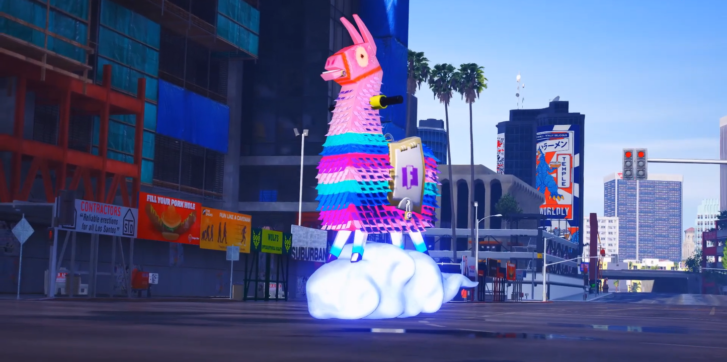 Flying Fortnite Llama